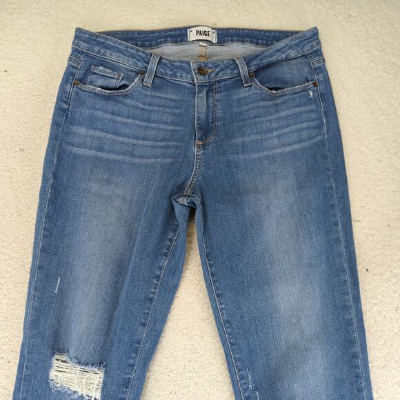Paige Jimmy Jimmy Skinny Jeans Women's Size 28 Distressed Stretch - Picture 3 of 8